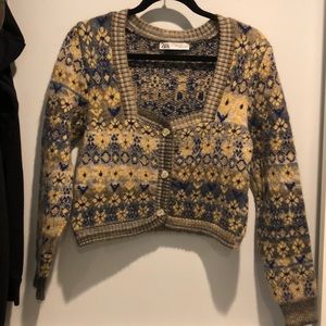 Zara crop cardigan size small